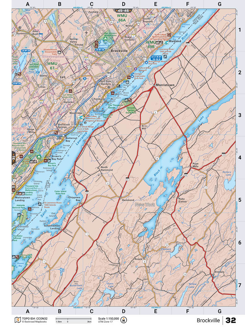 CCON32 TOPO Map - Brockville - Backroad Maps