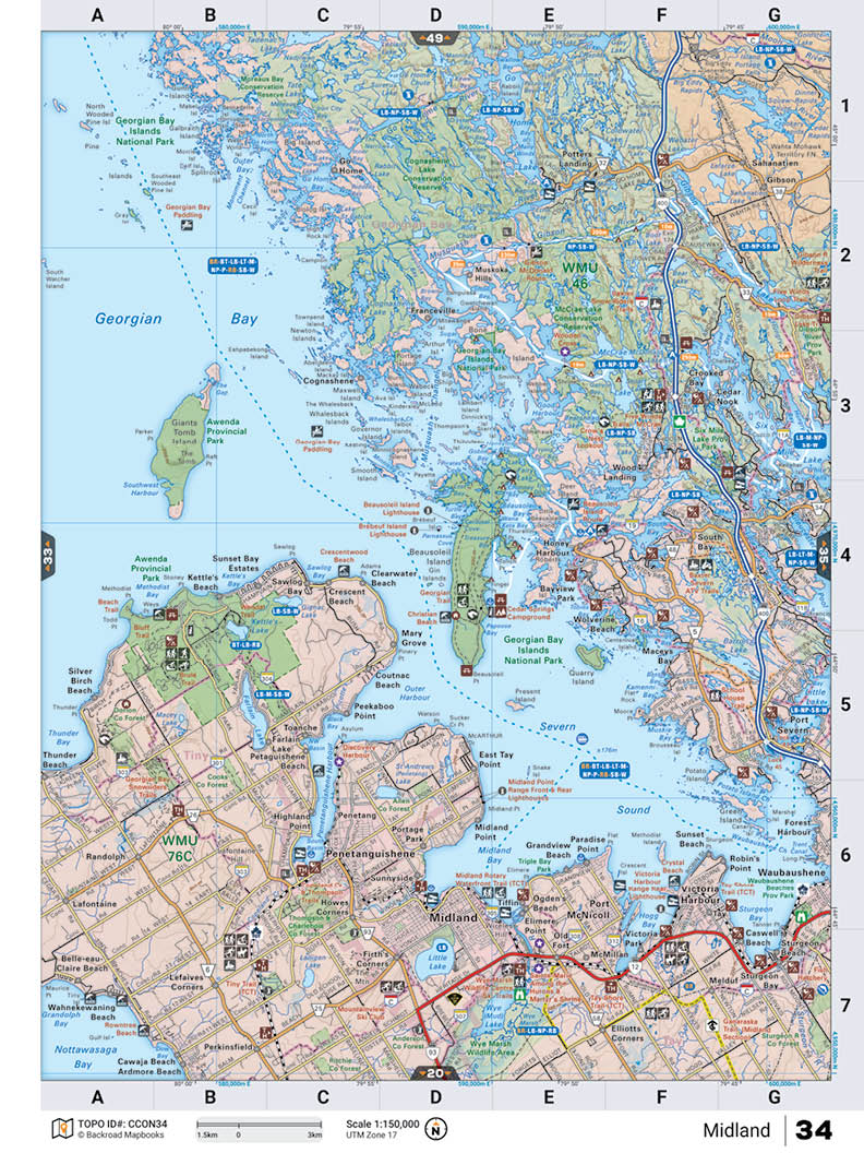 CCON34 TOPO Map - Midland - Backroad Maps