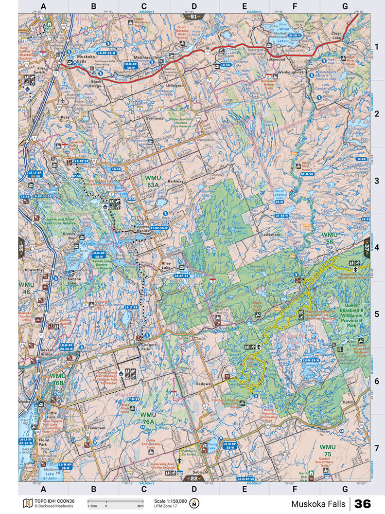 CCON36 TOPO Map - Muskoka Falls - Backroad Maps