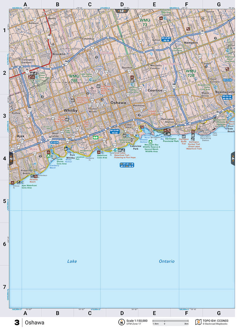 CCON3 TOPO Map - Oshawa - Backroad Maps