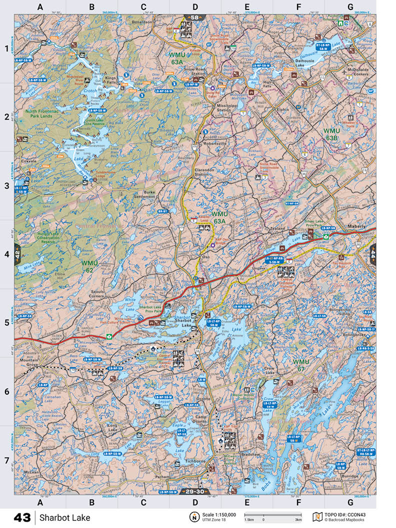 CCON43 Wall Map - Sharbot Lake - Backroad Maps