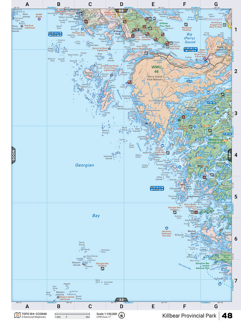 CCON48 TOPO Map - Killbear Provincial Park - Backroad Maps