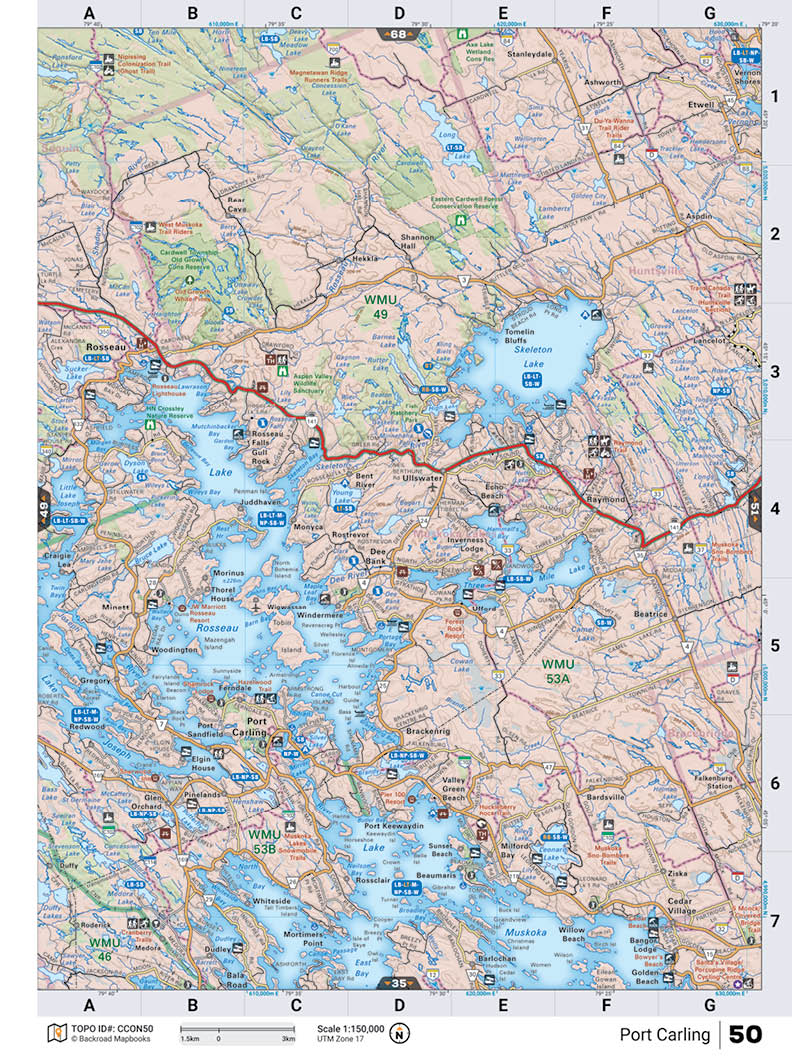 CCON50 TOPO Map - Port Carling - Backroad Maps