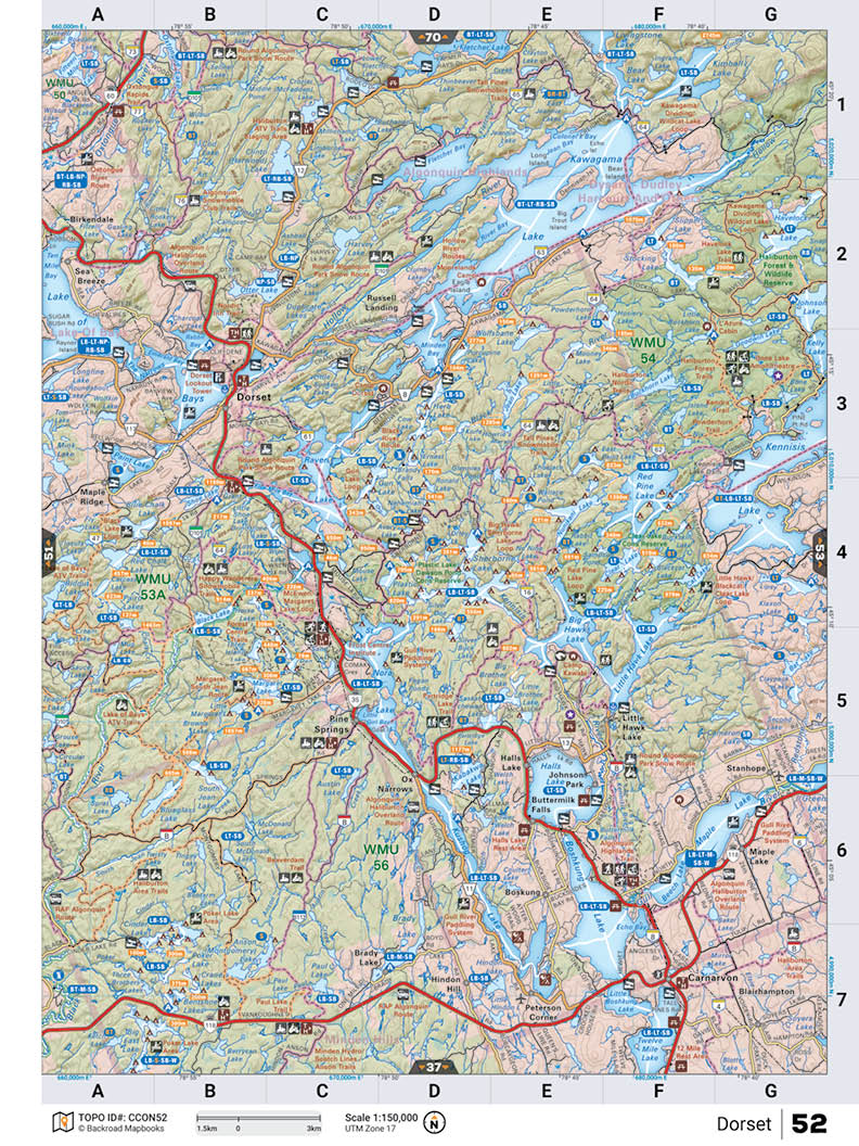CCON52 Wall Map - Dorset - Backroad Maps