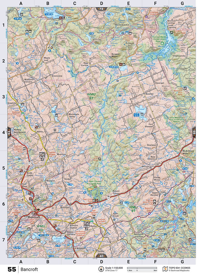 CCON55 TOPO Map - Bancroft - Backroad Maps