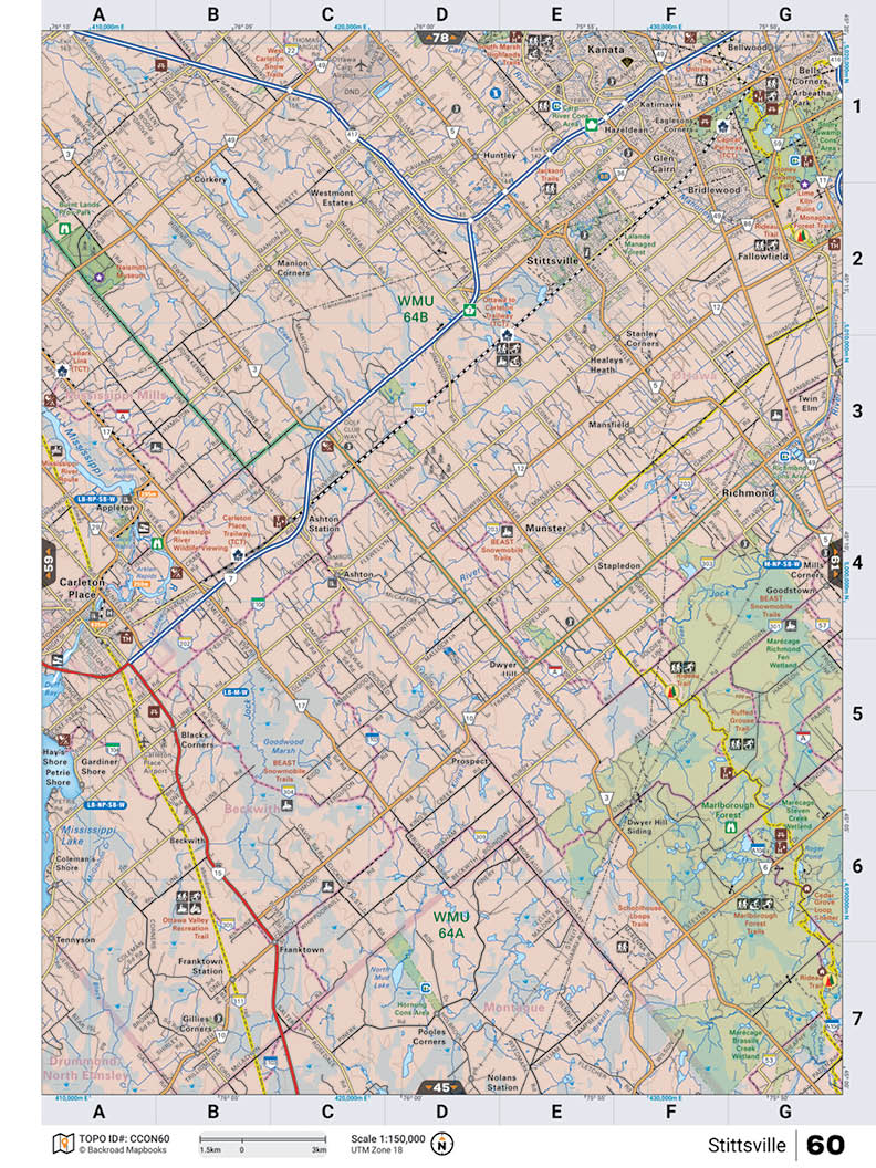 CCON60 Wall Map - Stittsville - Backroad Maps
