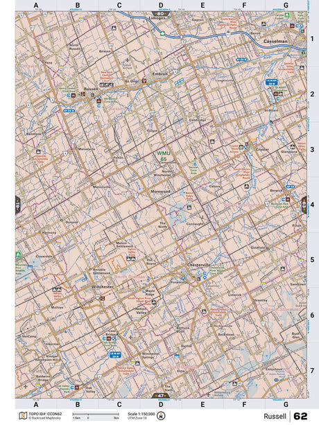 CCON62 TOPO Map - Russell - Backroad Maps