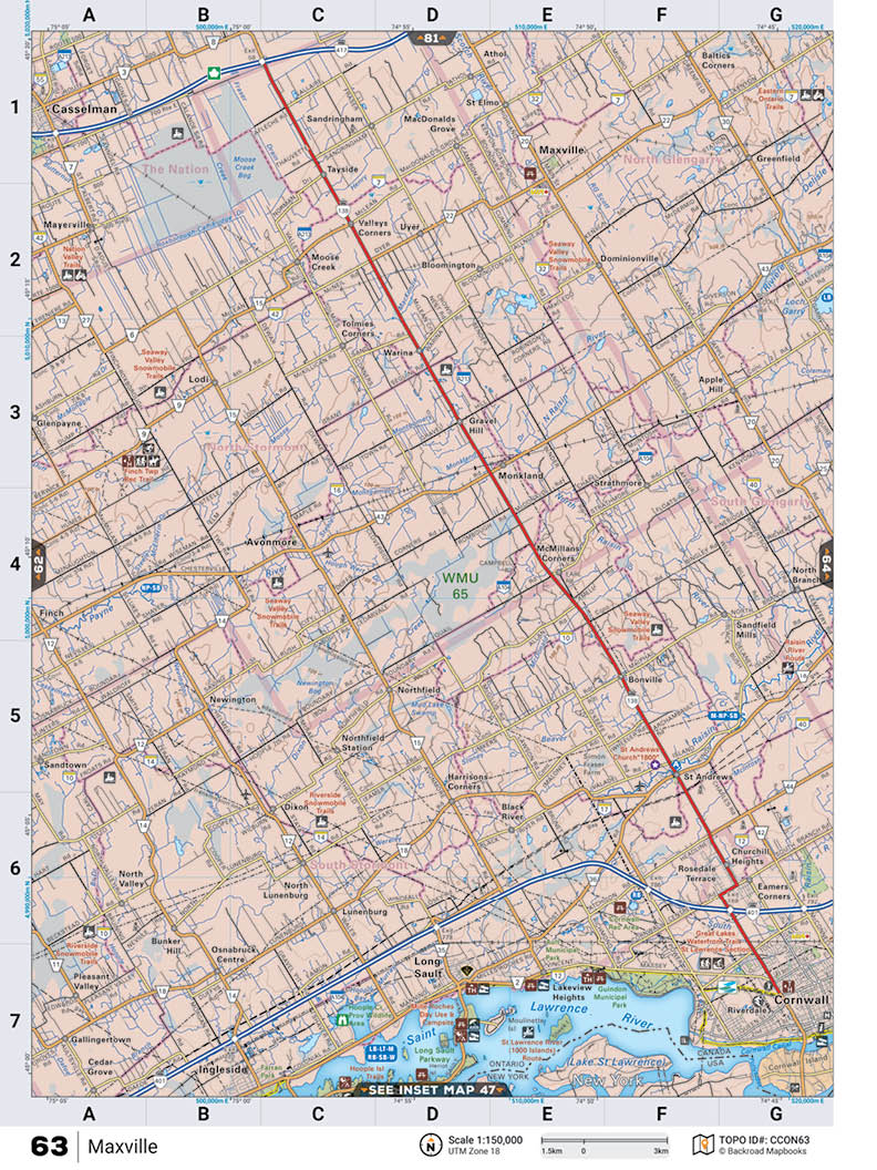 CCON63 Wall Map - Maxville - Backroad Maps