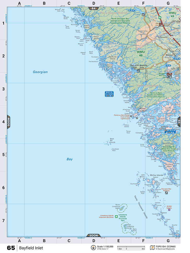 CCON65 Wall Map - Bayfield Inlet - Backroad Maps