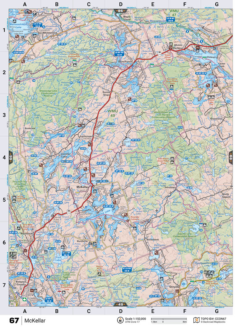 CCON67 Wall Map - McKellar - Backroad Maps