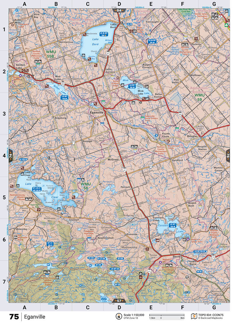 CCON75 Wall Map - Eganville - Backroad Maps