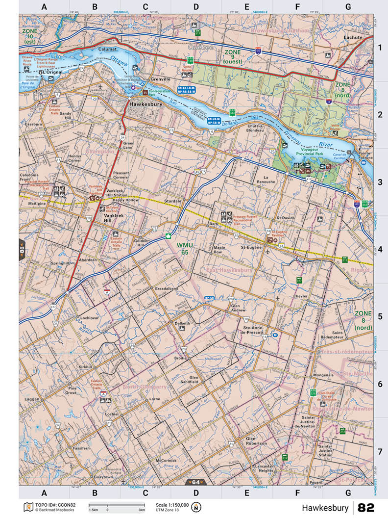 CCON82 TOPO Map - Hawkesbury - Backroad Maps