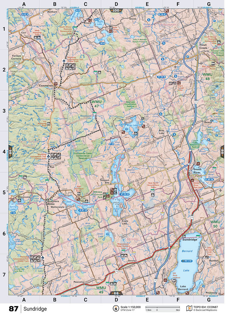 CCON87 Wall Map - Sundridge - Backroad Maps