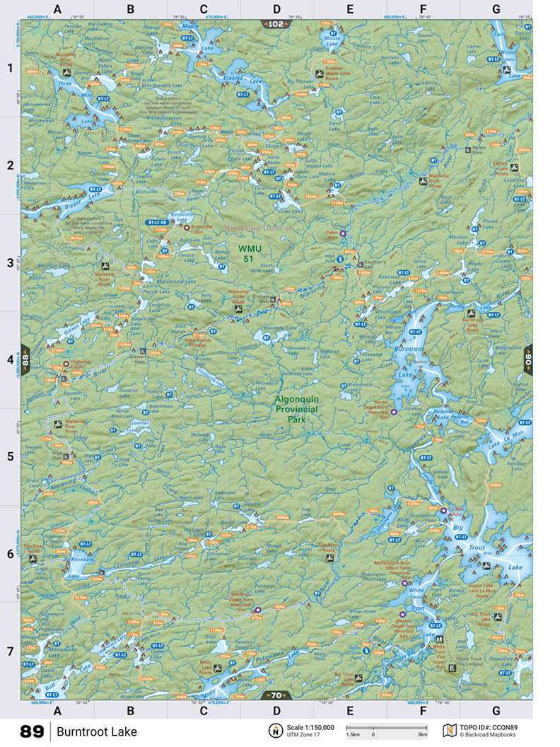 CCON89 TOPO Map - Burntroot Lake - Backroad Maps