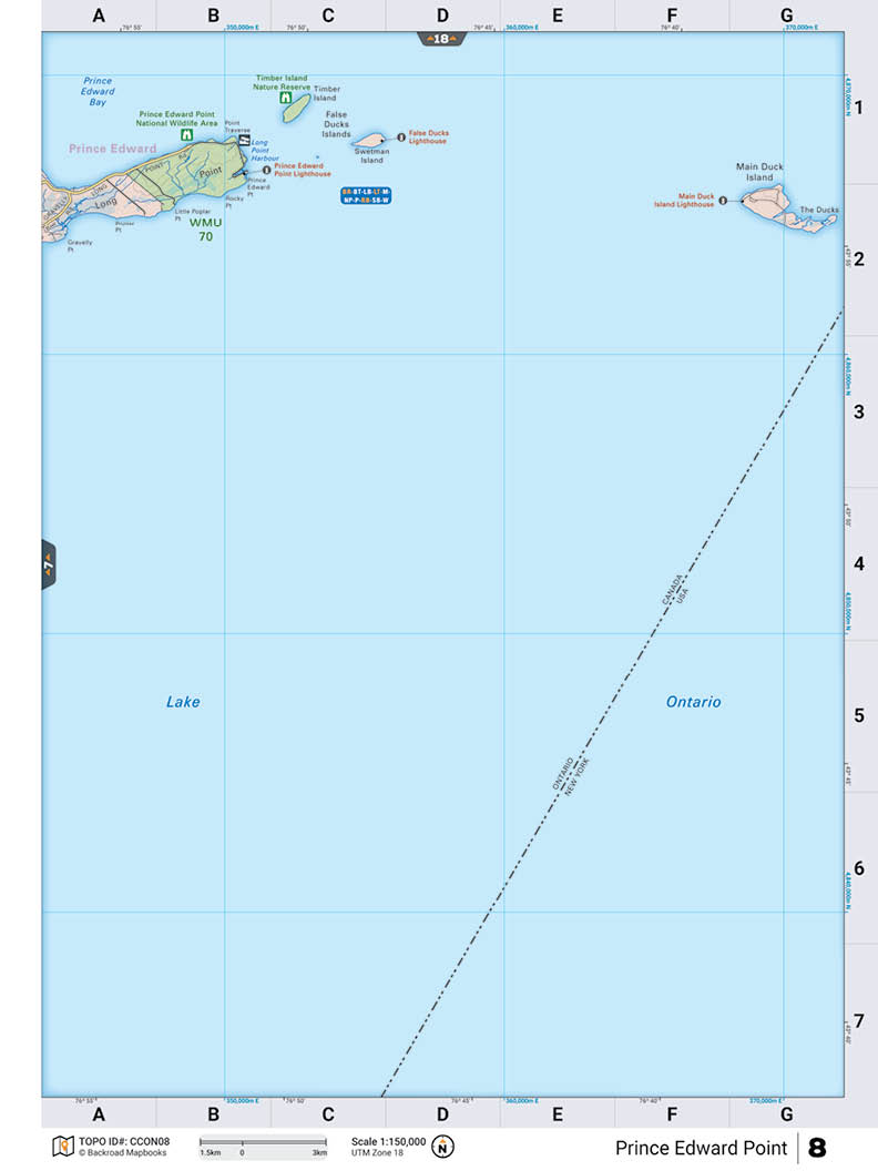 CCON8 TOPO Map - Prince Edward Point - Backroad Maps