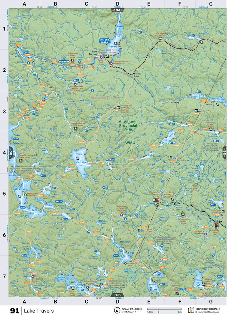 CCON91 Wall Map - Lake Travers - Backroad Maps