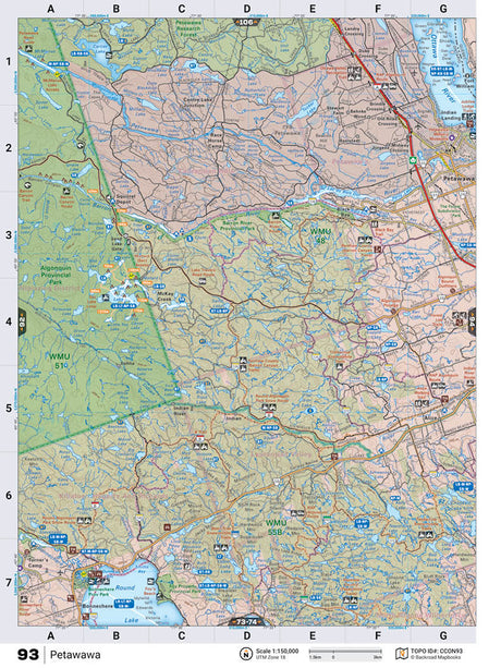 CCON93 TOPO Map - Petawawa - Backroad Maps