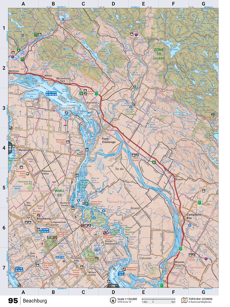 CCON95 TOPO Map - Beachburg - Backroad Maps