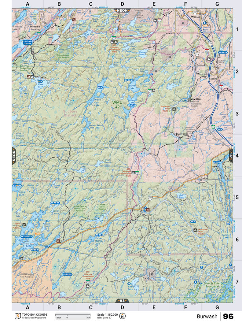 CCON96 Wall Map - Burwash - Backroad Maps