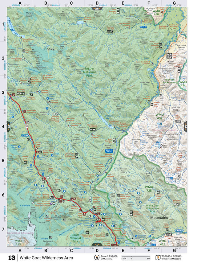 CEAB13 Wall Map - White Goat Wilderness Area - Backroad Maps