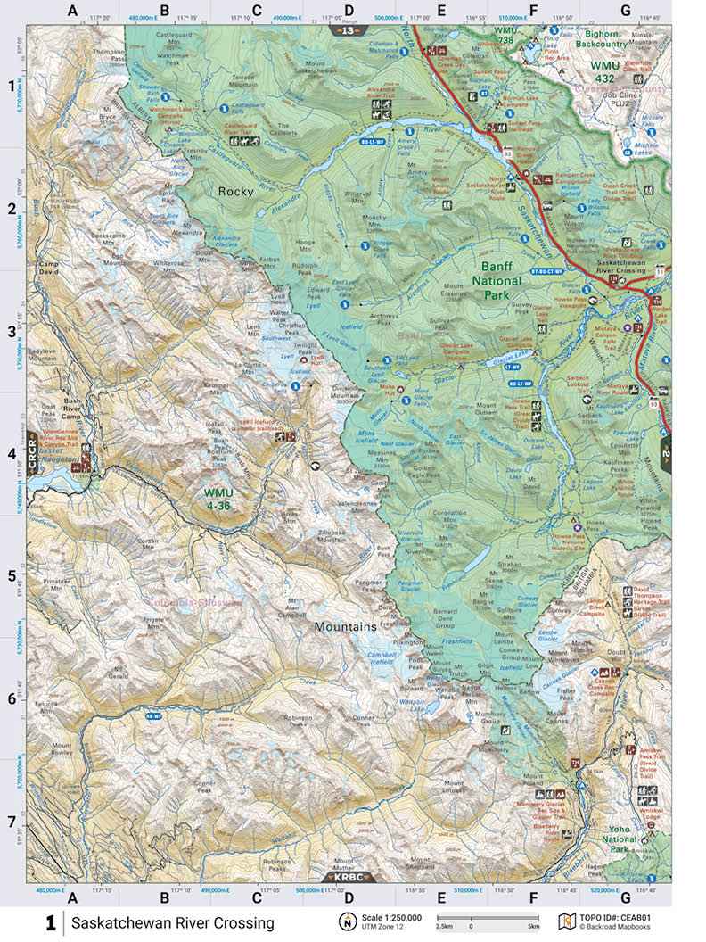 CEAB1 TOPO Map - Saskatchewan River Crossing