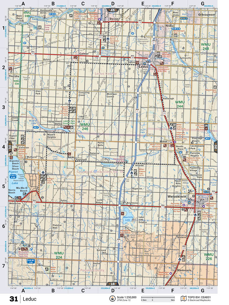 CEAB31 TOPO Map - Leduc - Backroad Maps