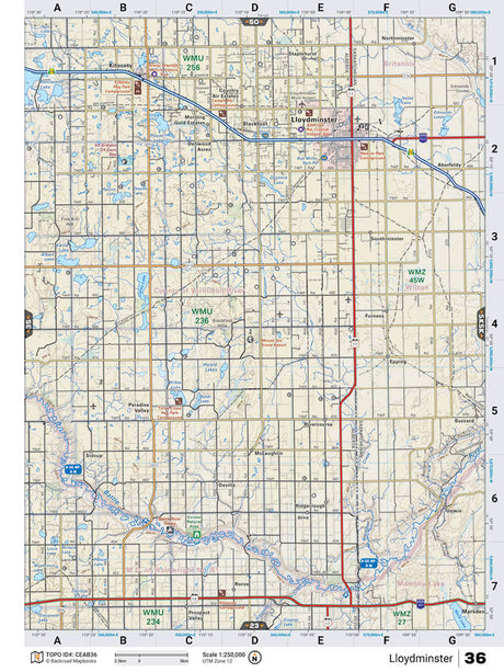 CEAB36 TOPO Map - Lloydminster - Backroad Maps