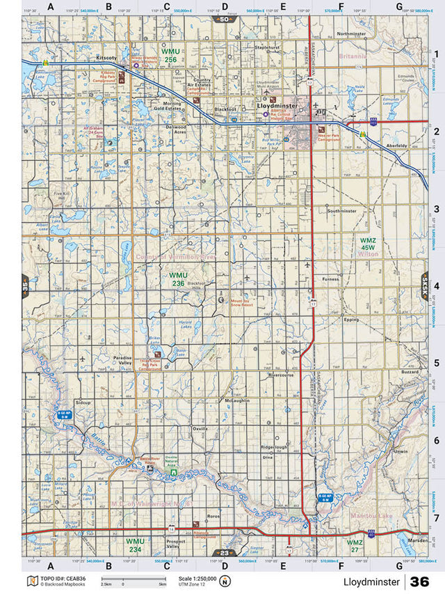 CEAB36 TOPO Map - Lloydminster - Backroad Maps