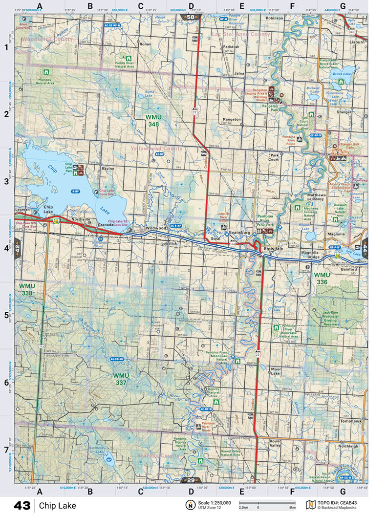 CEAB43 TOPO Map - Chip Lake - Backroad Maps