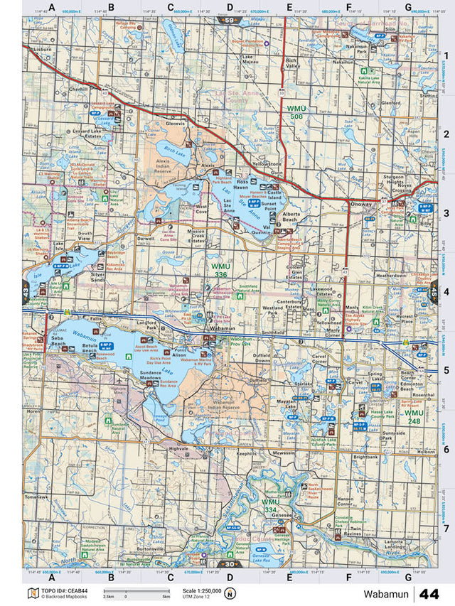 CEAB44 TOPO Map - Wabumun Lake - Backroad Maps