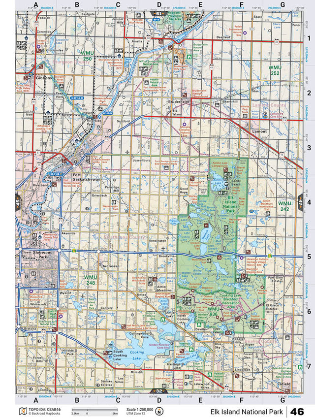 CEAB46 TOPO Map - Elk Island National Park - Backroad Maps