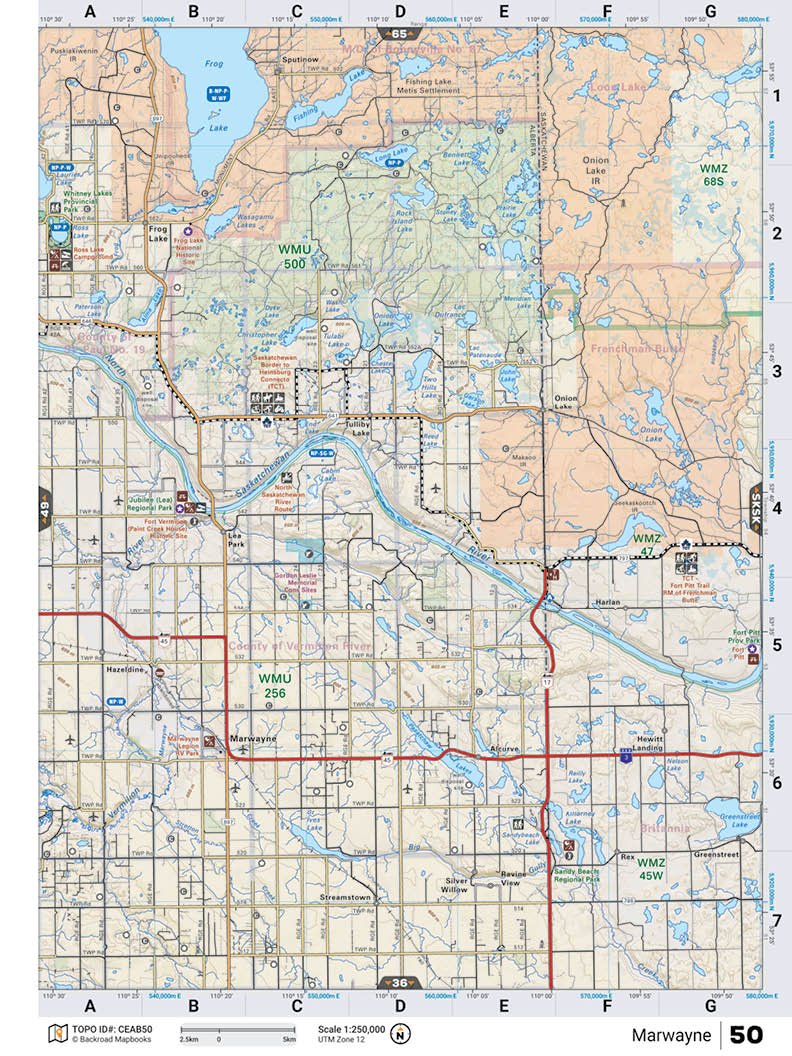CEAB50 TOPO Map - Marwayne - Backroad Maps