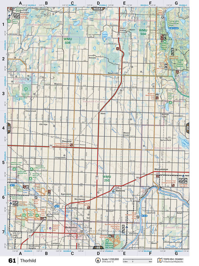 CEAB61 TOPO Map - Thorhild - Backroad Maps