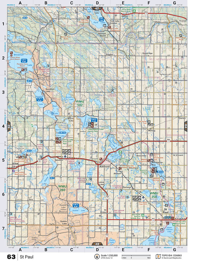 CEAB63 TOPO Map - St Paul - Backroad Maps