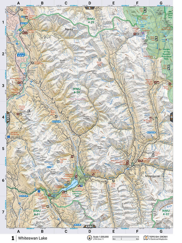 CRCR01 Wall Map - Whiteswan Lake - Backroad Maps