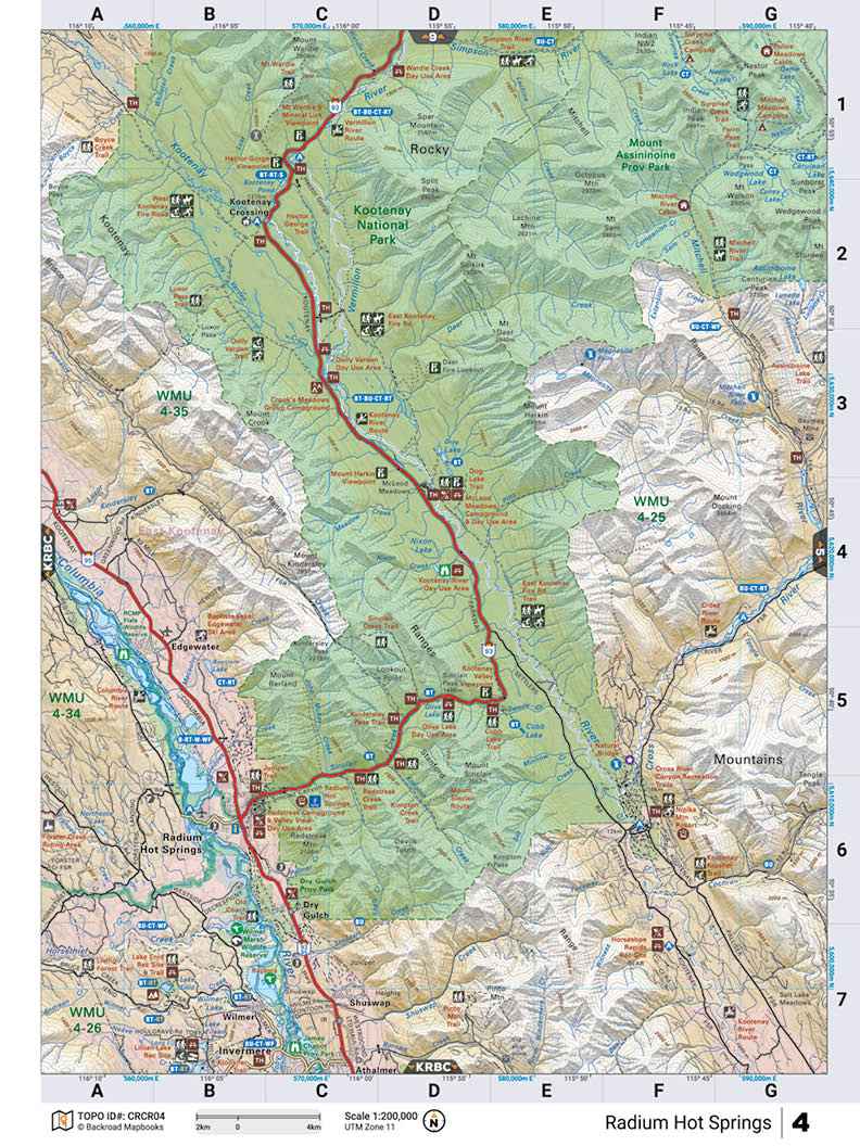 CRCR04 TOPO Map - Radium Hot Springs