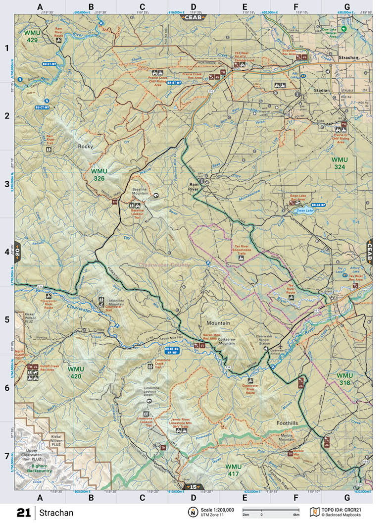 CRCR21 Wall Map - Strachan - Backroad Maps