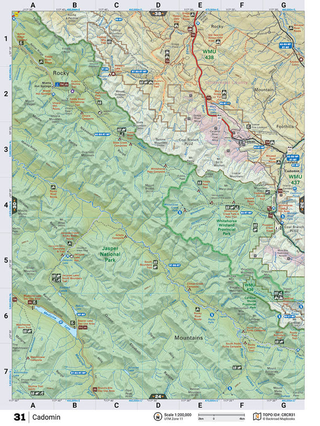 CRCR31 Wall Map - Cadomin - Backroad Maps