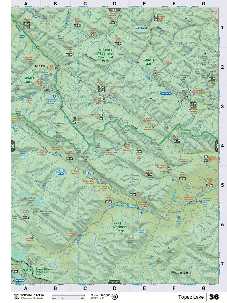 CRCR36 Wall Map - Topaz Lake - Backroad Maps