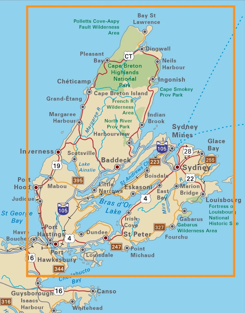 Cape Breton Island Nova Scotia - Destination Map - Backroad Maps