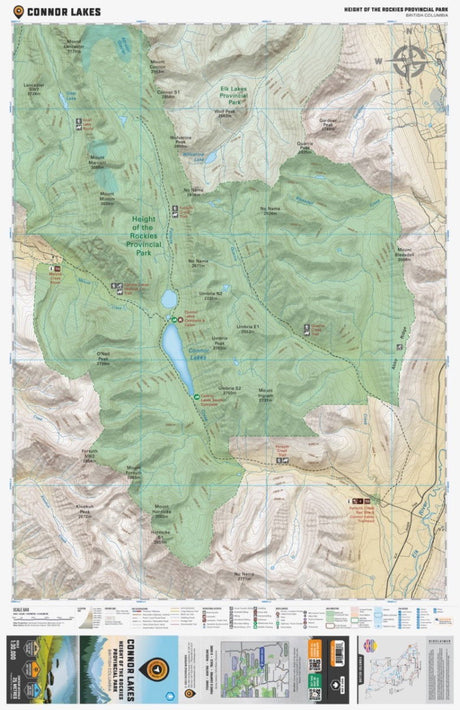 Connor Lakes (Height of the Rockies Provincial Park, BC) - Destination Map - Backroad Maps