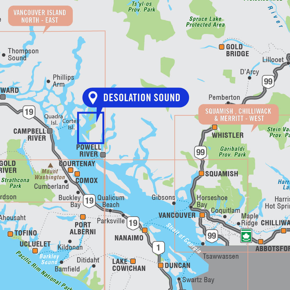 Desolation Sound Provincial Park BC - Destination Map - Backroad Maps