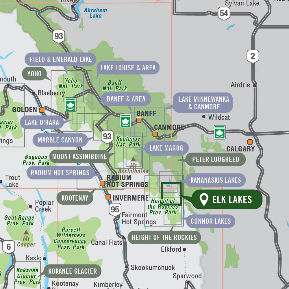 Elk Lakes Provincial Park BC - Park Map - Backroad Maps