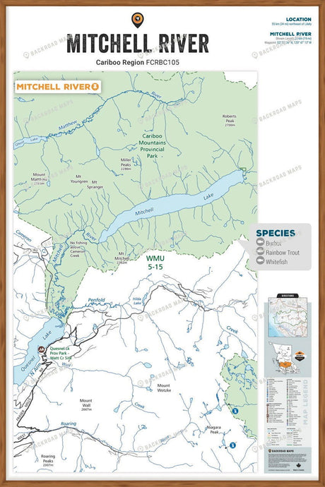 FCRBC105 Mitchell River  - Wall Map - Backroad Maps