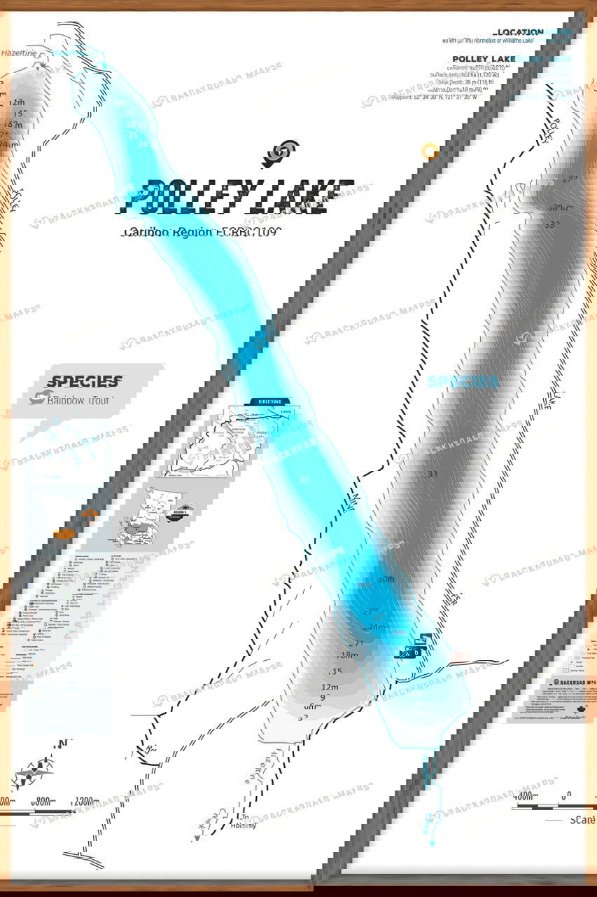 FCRBC109 Polley - Wall Map - Backroad Maps