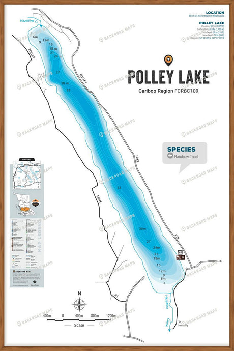 FCRBC109 Polley  - Wall Map - Backroad Maps
