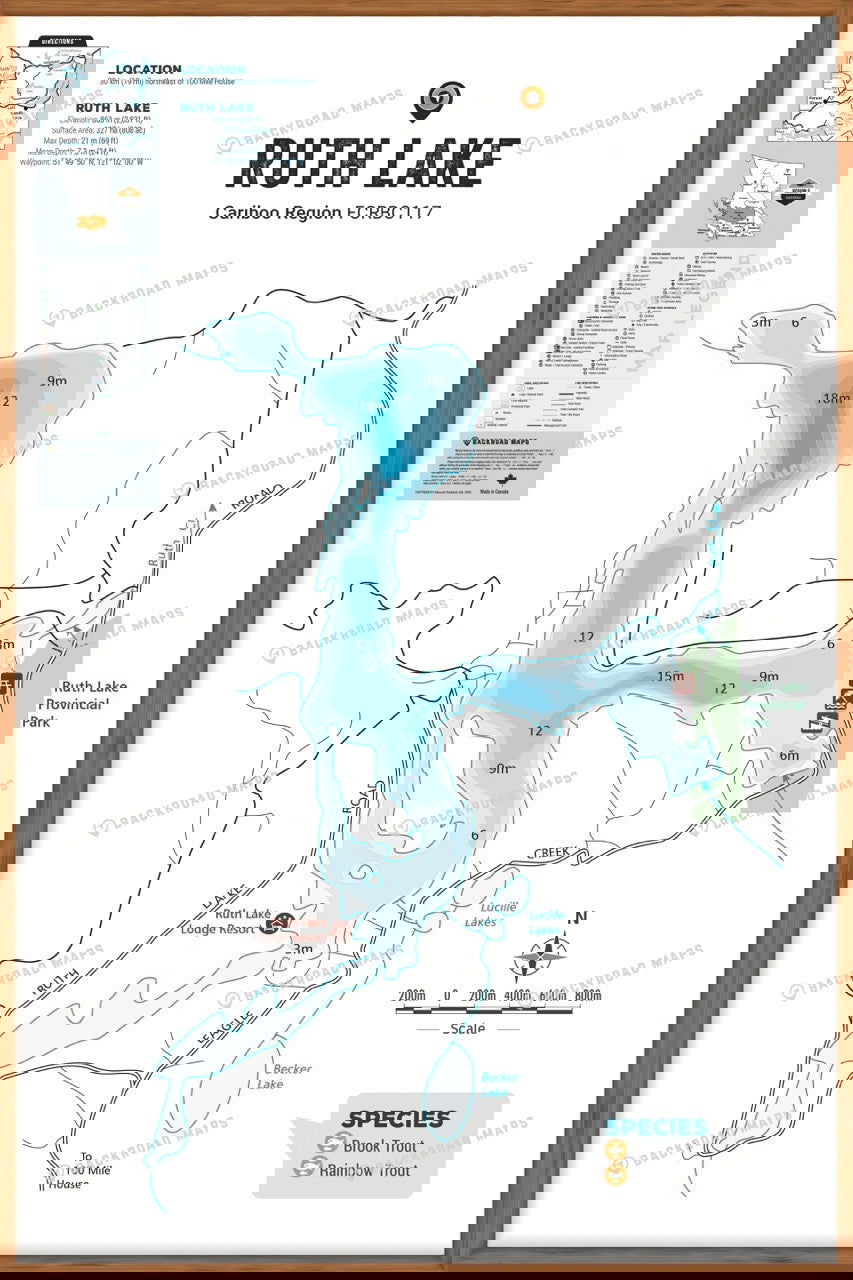 FCRBC117 Ruth Lake  - Wall Map - Backroad Maps