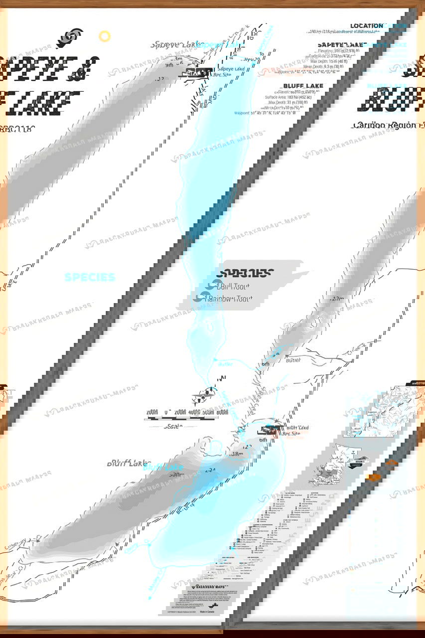 FCRBC118 Sapeye & Bluff  - Wall Map - Backroad Maps