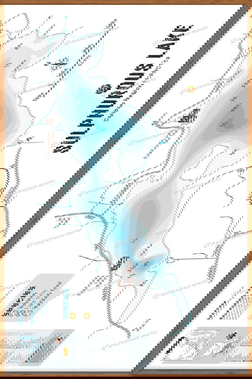 FCRBC124 Sulphurous Lake  - Wall Map - Backroad Maps