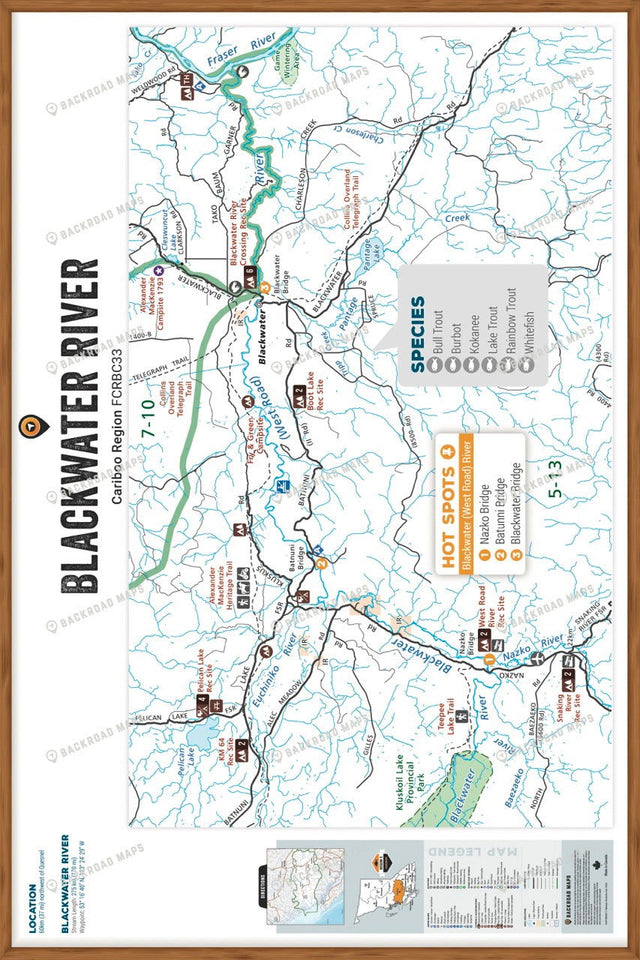 FCRBC33 Blackwater (West Road) River  - Wall Map - Backroad Maps